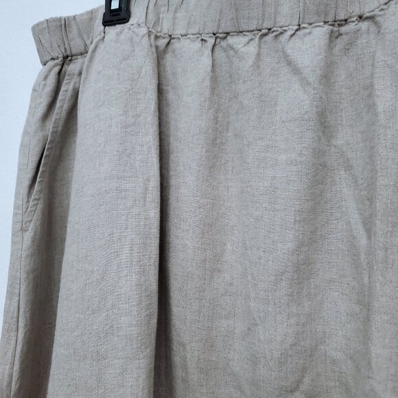 NWT Eileen Fisher Organic Linen Gathered Pull-On Skirt Size XL - Picture 4 of 15